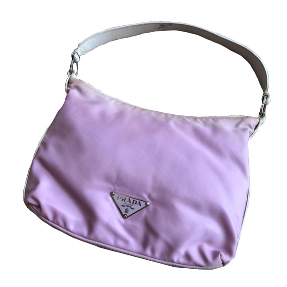 Prada Purple White leather Nylon Mini Tessuto Vintage Bag Pink - Picture 1 of 15